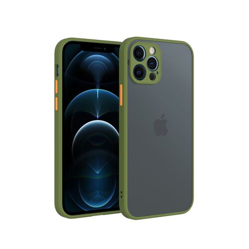 Coque Transparente Pour Iphone 12 (6,1"), Couleur Verte Olive