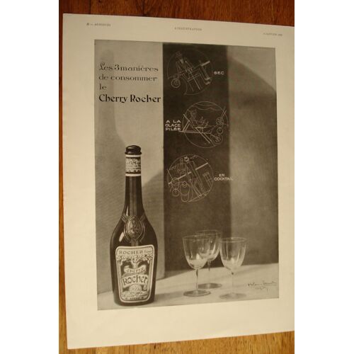 Publicité  Liqueur  Cherry Rocher   Années 1930