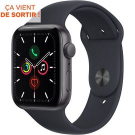 Apple Watch Se (GPS) - Boîtier 44 mm Aluminium Gris avec Bracelet Sport Minuit Taille Normal