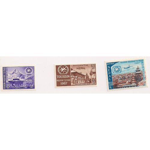 Népal- Lot De 3 Timbres Neufs- Tourisme