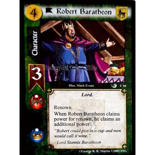Carte A Game Of Thrones Ccg - Robert Baratheon U#66