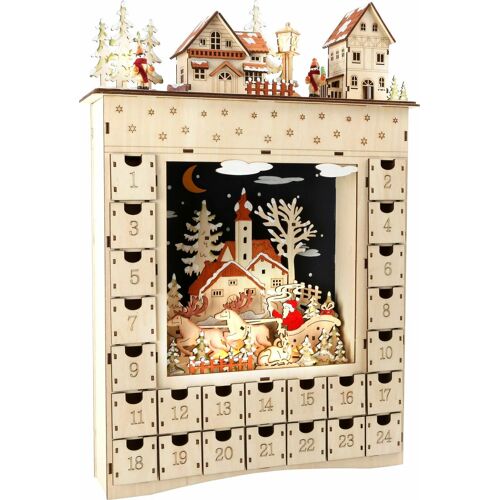 Petit Pied Calendrier De L'avent En Bois Rêve D'hiver