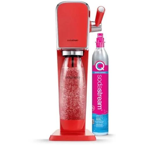 Machine à eau pétillante SodaStream ART Mandarine - Avec 1 bouteille 1L, compatible lave-vaisselle + 1 recharge de gaz 60L