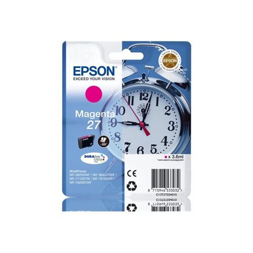 Epson 27 - 3.6 ml - magenta - original - blister - cartouche d'encre - pour WorkForce WF-3620DWF, WF-3640DTWF, WF-7110DTW, WF-7610DWF, WF-7620, WF-7620DTWF