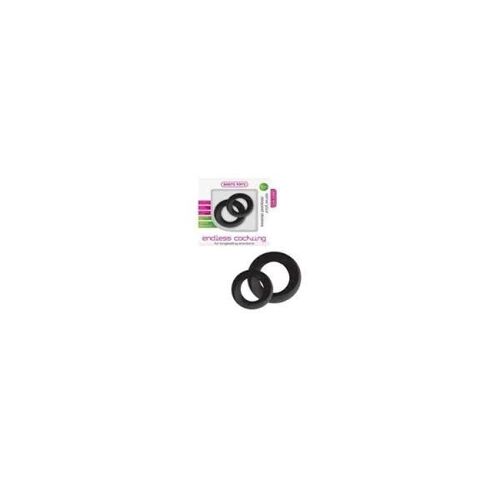Double Cockring En Silicone Noir - Shot Toys