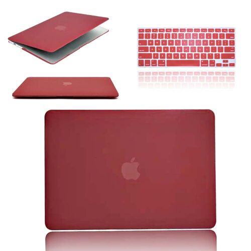 Étui + clavier à couleur unie pour Apple MacBook Air Pro Retina , série marbre et ciel étoilé - For Rétine 13 A1425 1502 - Vin rouge