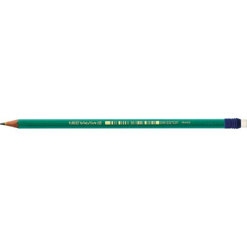 Bic Lot De 6 Crayons Papier Graphite Hexagonal Eco Evolution 655 Résine Sans Bois Bout Gomme Plast Hb