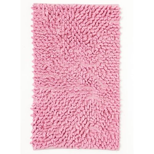 Tapis de salle de bain Fait main BOUCLETTE Rose 50x80 en coton