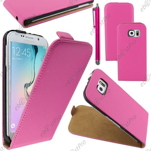 ebestStar ® Housse Coque Etui en PU cuir à rabat ultra fine (SLIM case) pour Samsung Galaxy S6 SM-G920F, G920, Couleur Rose + Stylet + Film protection d'écran