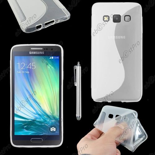 Ebeststar ® Housse Etui Coque Silicone Gel Motif S-Line Protection Souple Pour Samsung Galaxy A3 Sm-A300f, Couleur Transparent + Stylet + Film Protection D'écran
