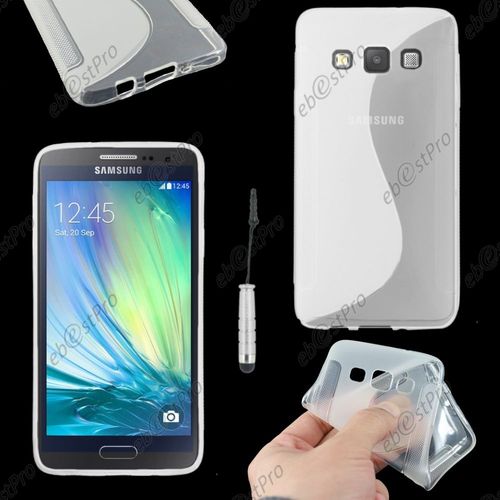 Ebeststar ® Housse Etui Coque Silicone Gel Motif S-Line Protection Souple Pour Samsung Galaxy A3 Sm-A300f, Couleur Transparent + Mini Stylet + Film Protection D'écran