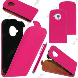 Ebeststar ® Housse Coque Etui En Pu Cuir À Rabat Ultra Fine (Slim Case) Pour Samsung Galaxy S3 Mini Gt-I8190, I8190n, Couleur Rose + Stylet + Film Protection D'écran