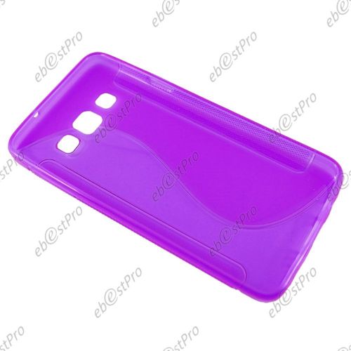 Ebeststar ® Coque S-Line Silicone Gel Motif Vague Housse Etui Protection Souple Pour Samsung Galaxy A3 Sm-A300f, Couleur Violet + Film Protection D'écran