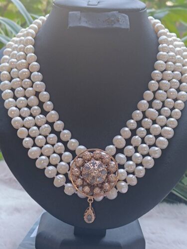 Collier De Perles Naturelles Et Broche Vermeil