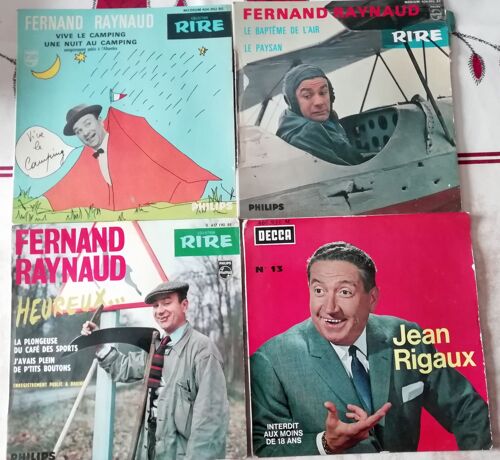Lot De 4 Vinyles 45 Tours - Fernand Raynaud - Jean Rigaud (Lot 2)