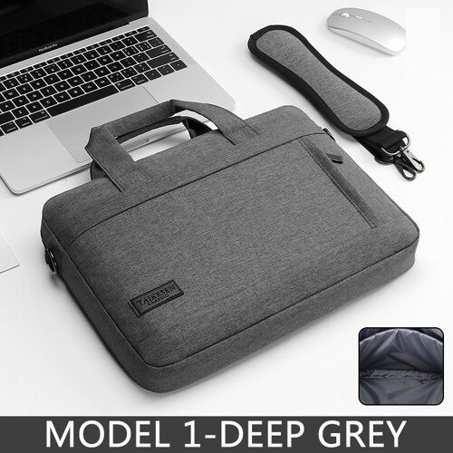 Sacoche de protection à bandoulière pour ordinateur portable, sacoche de transport pour Macbook Air pro 17 pouces ASUS Lenovo Dell Huawei - For 15 15.6 - Modèle 1-profond gris