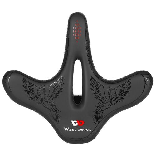 Coussin De Siège De Vélo En Cuir Confortable, Large, Résistant Aux Chocs, Grand Cul Creux, Selle De Vélo Vtt, Coussin Élargi Pour Vélo De Route