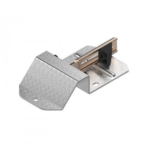 Sabot De Portail Avec Petite Butée - Inox Brossé Tirard