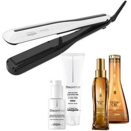 L'oréal Pro Steampod 3.0 Lisseur + Crème Epais 150 Ml + Sérum 50 Ml + Huile Originale Mythic Oil 100ml + Shampoing Mythic Oil 250ml