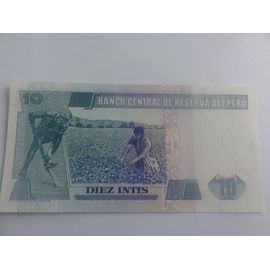 Billet 10 Intis Pérou 1987