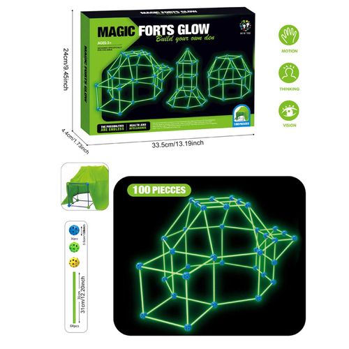 Kits De Construction De Fort Lumineux Pour Enfants, Bricolage, Château De Forteresse, Tunnels, Tente De Jeu, Jouets Pour Filles Et Garçons