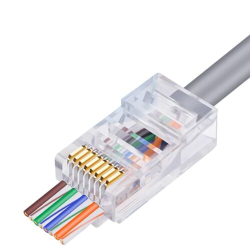 Connecteur 8p8c RJ45/100 6U, RJ 11 pièces, plaqué or, Module de passage de câbles Ethernet, prise réseau RJ 45, têtes en cristal Cat6 LAN