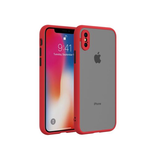 Coque Transparente Pour Iphone X, Couleur Rouge :