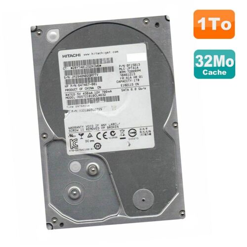 Disque Dur 1To SATA 3.5" Hitachi HDS721010CLA632 647467-001 0F15013 H3D10003272S