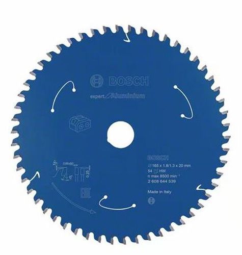 Bosch Lame de scie circulaire Expert for Aluminium pour scies sans fil 165 x 1,8/1,3 x 20, T54 - 2608644539