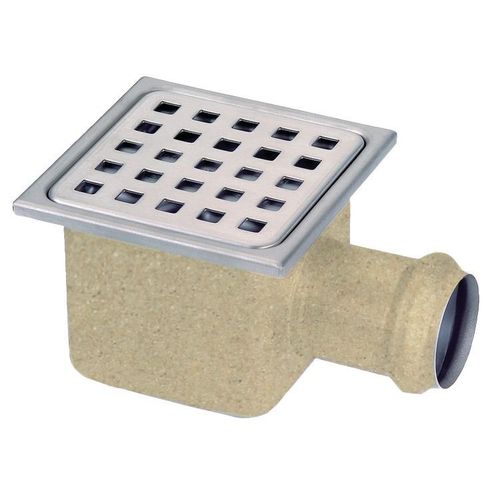 Siphon de sol inox 105x105 sortie horizontale SH40 - GEBO - 21.413