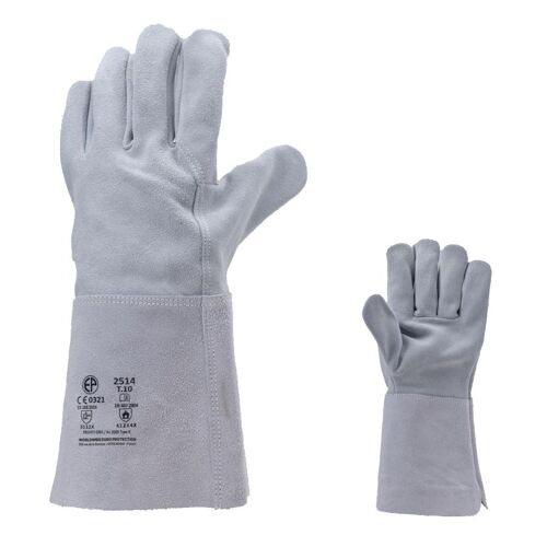 Gants de soudure avec manchette 15cm Eurotechnique 2514 (lot de 12 paires)