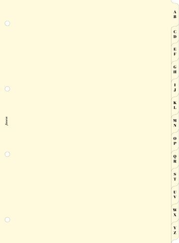 Filofax Réf 341664 Recharge Index A-Z A5 Crème (Import Royaume Uni)