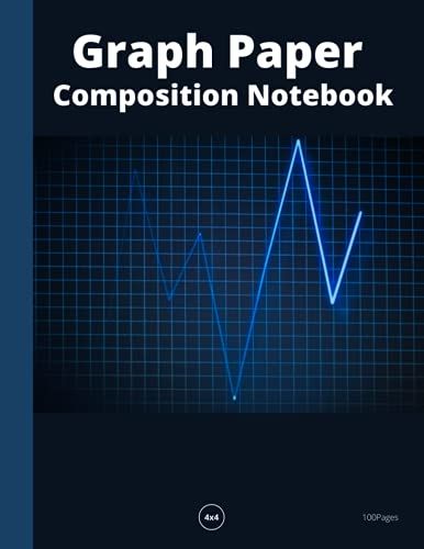 Graph Paper Composition Notebook- 4x4 - Blue: Exercise Books Lined, Grid Pages For Science & Math (Mathematics) 100 Pages.