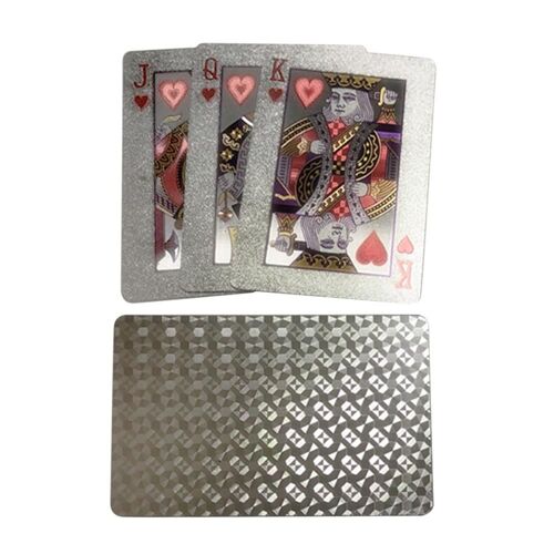 Jeu De Cartes De Poker En Or Créatif, Feuille D'or Et D'argent, Ensemble De Cartes Magiques En Plastique Étanche Pour Le Camping, La Plage Et La Piscine