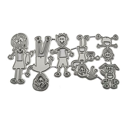 Matrices De Découpe En Métal Pour La Famille, Pochoirs, Bricolage, Scrapbooking, Modèle De Carte En Papier, Moule De Gaufrage, Artisanat De Décoration, Livraison Directe