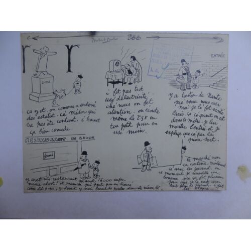 Dessin De Presse Original De Toto Guérin 1941