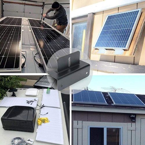 Supports De Montage Z En Métal Pour Panneaux Solaires, 4 Pièces, Avec Boulons À Écrou, Installation Sur Le Toit De La Maison, De La Voiture, Du Camping-Car, Du Bateau
