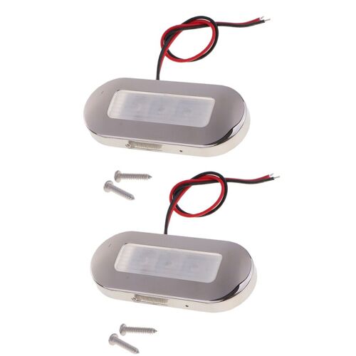 Led Marine/Bateau 2x3, Support De Surface Ovale Oblong Led Bleu Clair