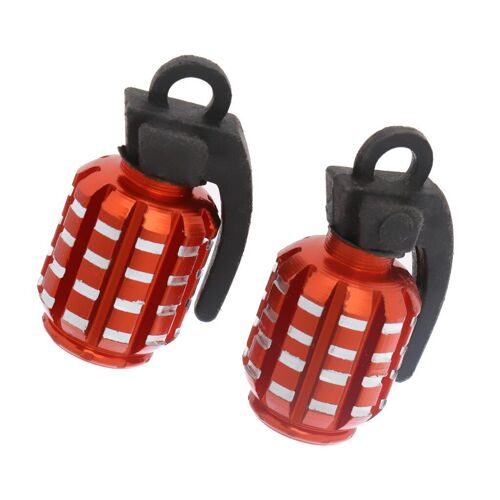 Capuchon Anti-Poussière De Valve De Pneu En Forme Anodisée, Protection Orange Pour Moto Et Voiture, Empêche Les Fuites Et La Saleté, 2 Pièces