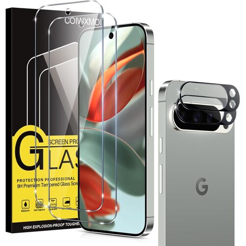 Verre Trempé Pour Google Pixel 9 Pro Xl, 2 Pièces Film De Vitre Protection Écran Et 2 Pièces Protection D'Objectif, Dureté 9H Anti Rayures Sans Bulless Ultra Transparent Hd Haute Sensibilité[Q1075]