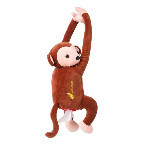 Boîte à mouchoirs en papier avec singe de dessin animé créatif, pour la maison, le bureau et la voiture