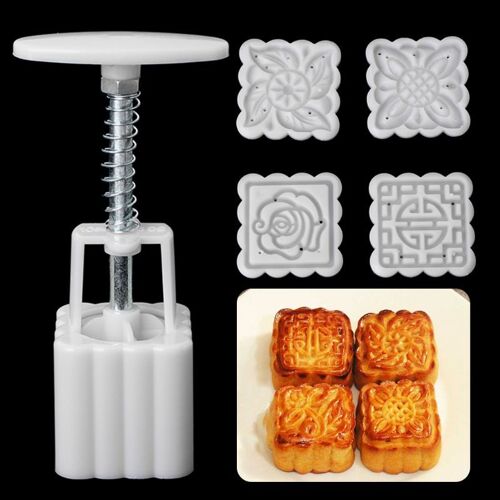 Moule À Gâteau En Forme De Lune, 50g, 6 Timbres Carrés, Baril De Gâteau En Forme De Lune, Pression Manuelle, Pâtisserie, N58c