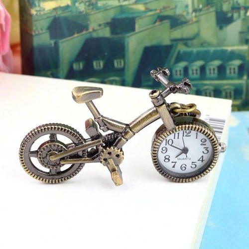 Porte clés de vélo en Bronze Vintage, horloge à Quartz, pendentif de poche, cadeau, modèle de vélo, Design