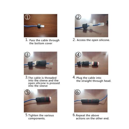 Connecteur RJ45 étanche pour câble réseau, adaptateur Double tête, Extension de coupleur N58C