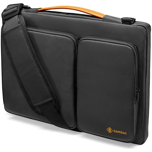 tomtoc 15,4 Housse Sac à Bandoulière Ordinateur pour MacBook Pro 16 Pouces, Ancien MacBook Pro 15, Serviette de Protection pour Microsoft Surface Book 3/2, Dell XPS 15, Sacoche dAccessoire, Noir