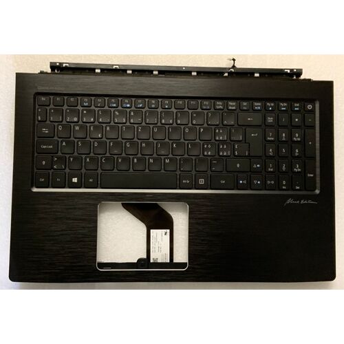 Clavier Qwertz Swiss-Allemand Acer Aspire VN7-593G 6B.Q23N1.025 LV5P_A51BRL NK.I151A.00T NKI151A00T PT131TY1A11 ACM16B66CH TOPCASE Noir / Noir rétroéclairé