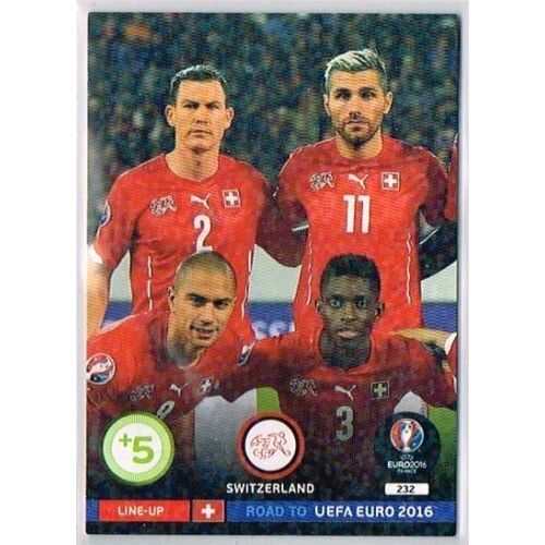 N°232 - Line Up - Suisse - Road To Euro 2016 - Uefa Euro 2016 - Adrenalyn 