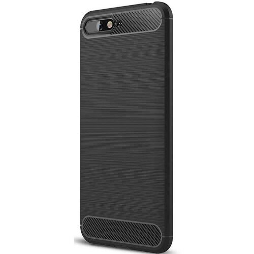 Coque pour Y6-2018 coloris noir brossé et aspect carbone