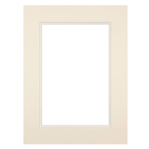 Passe-partout Double blanc cassé 24x30 cm ouverture 15x20 cm