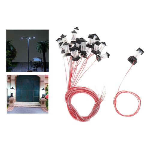 Mini Train, 20 pièces, lumière LED, paysage de pelouse, jardin féerique, chemin de fer